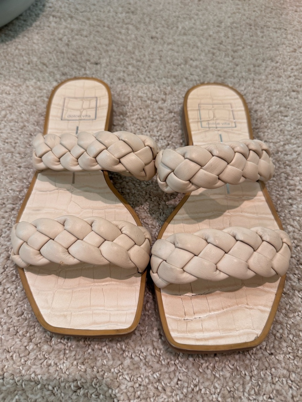 Dolce Vita Indy Ivory Braided Flat Sandals